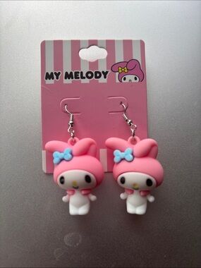 Pink My Melody Character Earrings